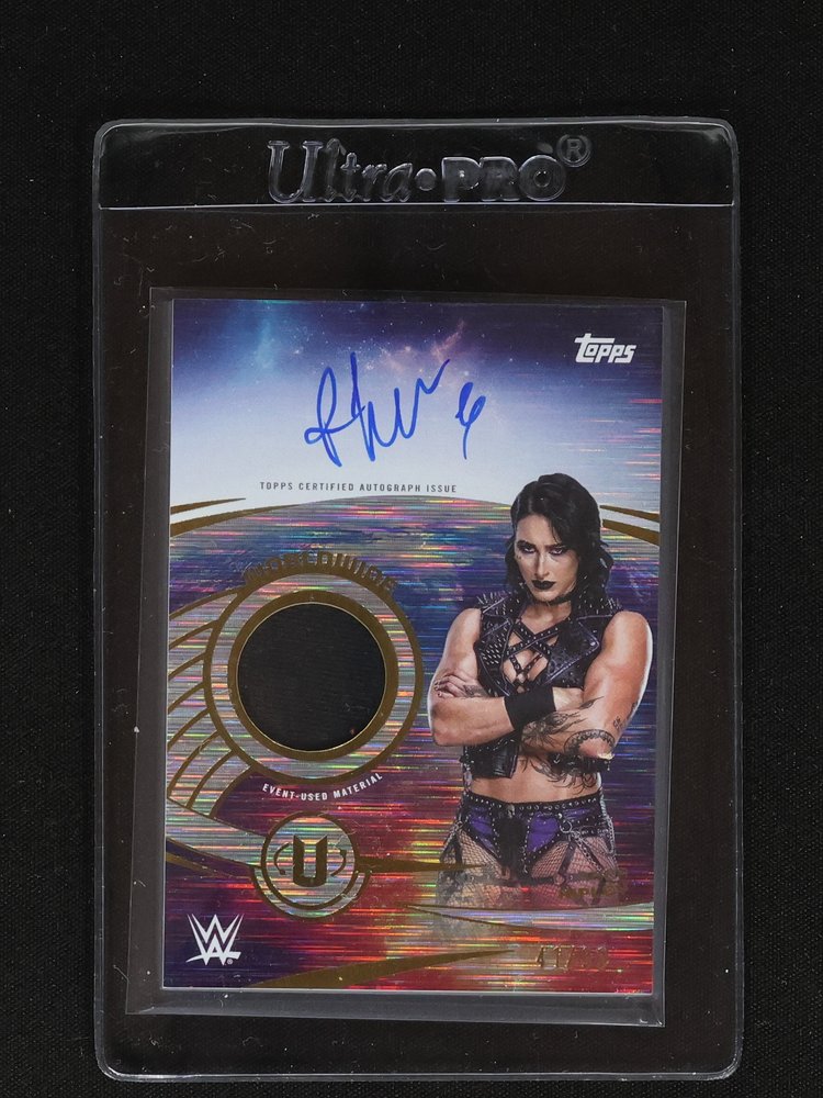 2025 Topps Universe WWE Rhea Ripley #WRA-RRI Worldwide Relic Autograph — front