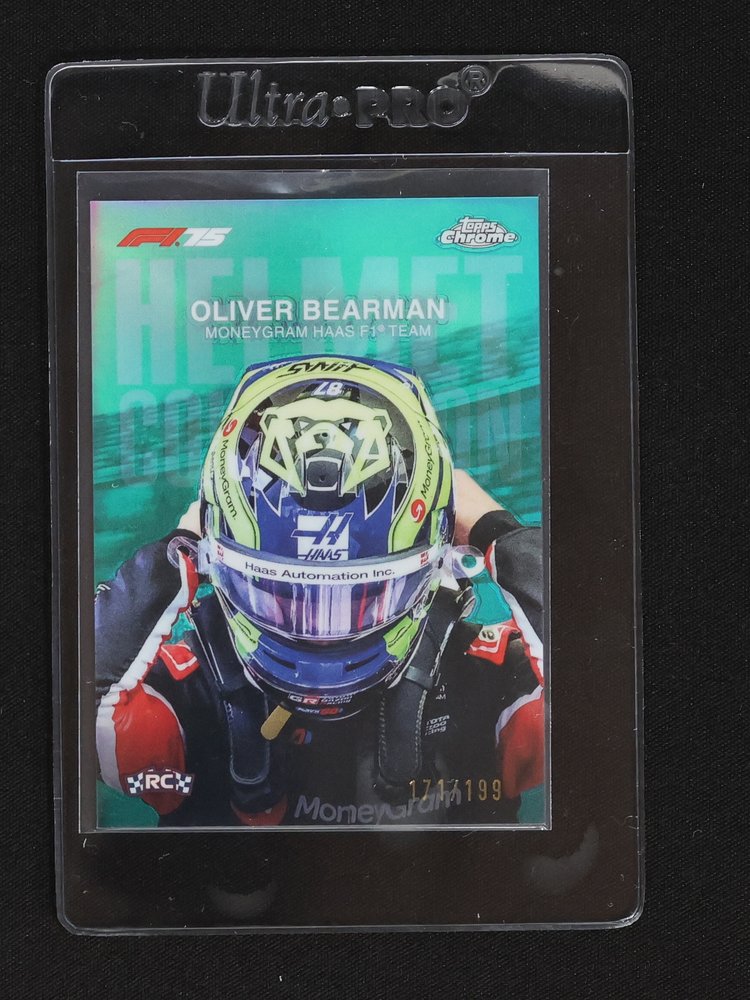 2025 Topps Chrome Formula 1 #HC-8 Oliver Bearman Helmet Collection — front