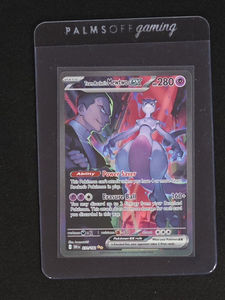 2025 Pokémon Team Rocket's Mewtwo ex #231/182 — front