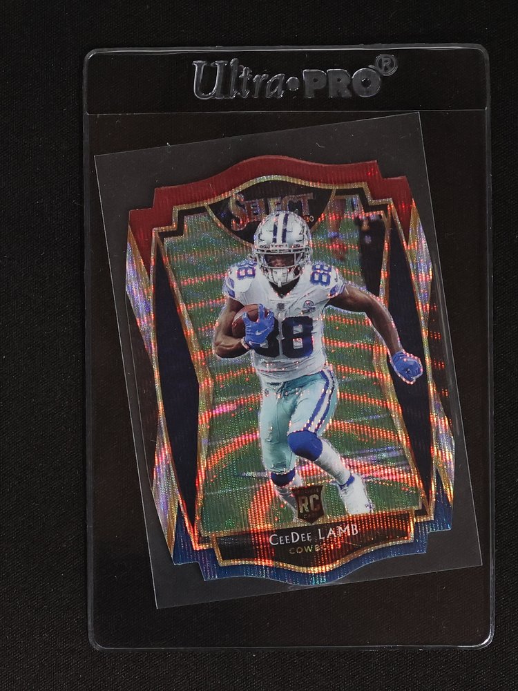 2020 Panini Select Premier Level Tri-Color Prizm Die-Cut #157 CeeDee Lamb — front