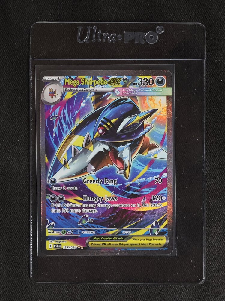 2025 Pokémon Phantasmal Flames #127/094 Mega Sharpedo EX — front