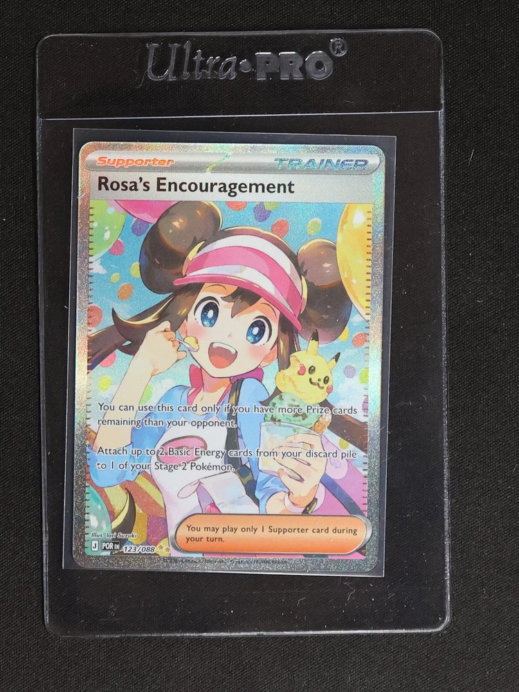 Pokémon Rosa's Encouragement 123/088 Full Art Holo Trainer Supporter POR Card — front