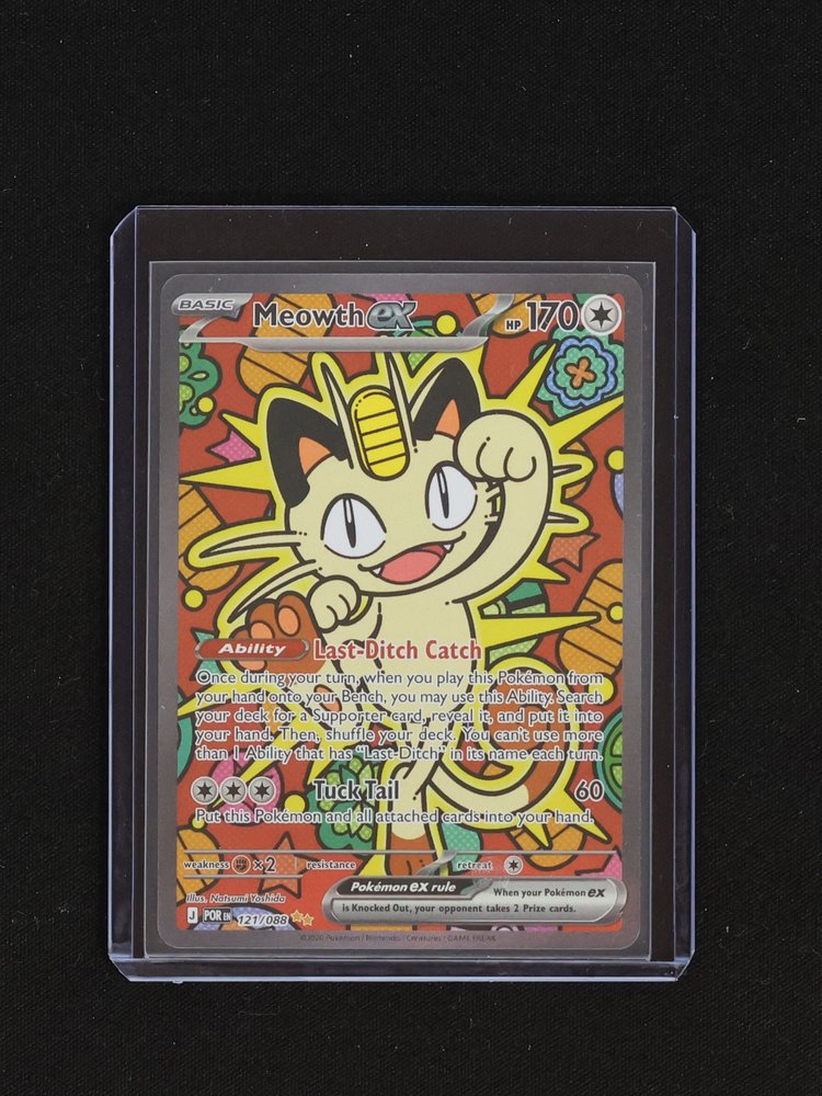 2026 Pokémon TCG Meowth ex 121/088 Special Illustration Rare Perfect Order — front