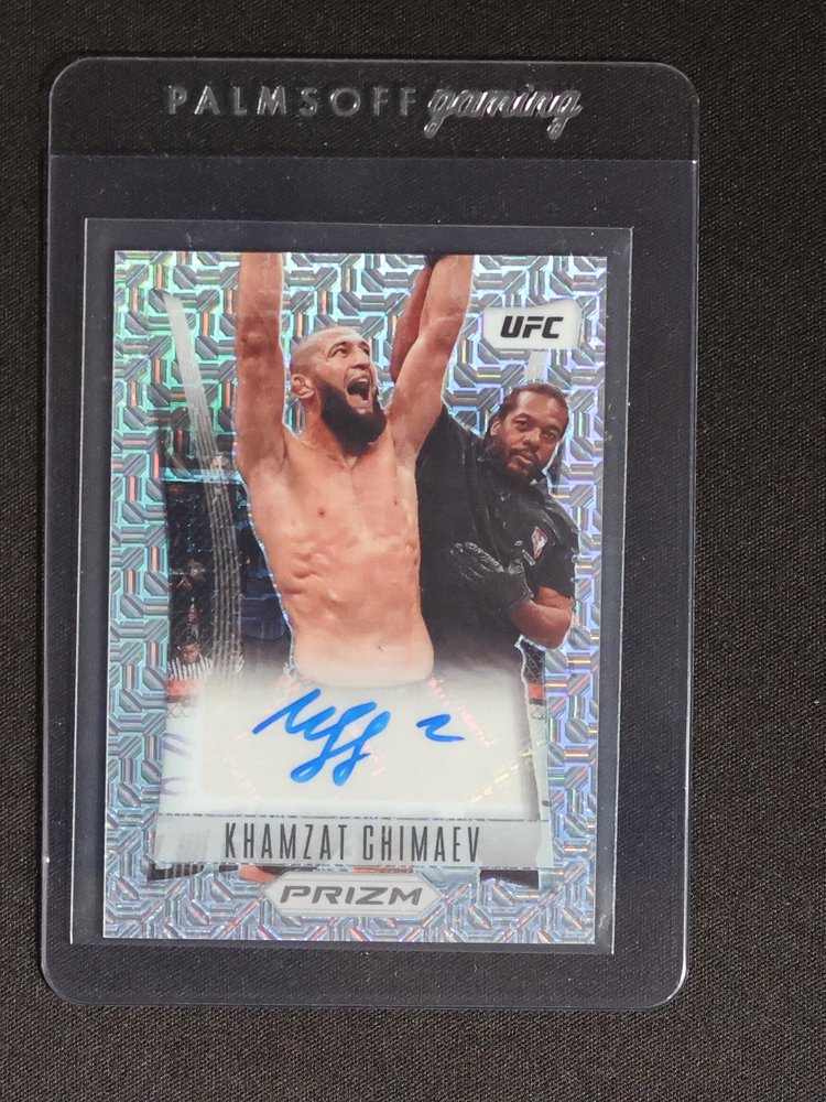 2023 Panini Prizm UFC Throwback Signatures #TH-KZC Khamzat Chimaev — front