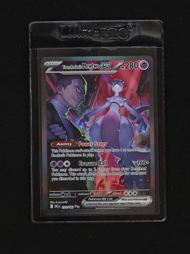 2019 Pokémon Team Rocket's Mewtwo EX 231/182 — front