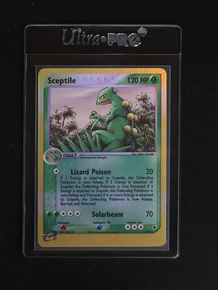 2003 Pokémon Ruby and Sapphire #11 Sceptile — front