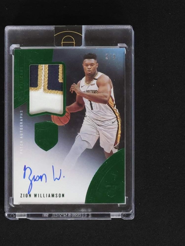 2019 Panini Eminence #RPA-ZW Zion Williamson Rookie Patch Autograph — front