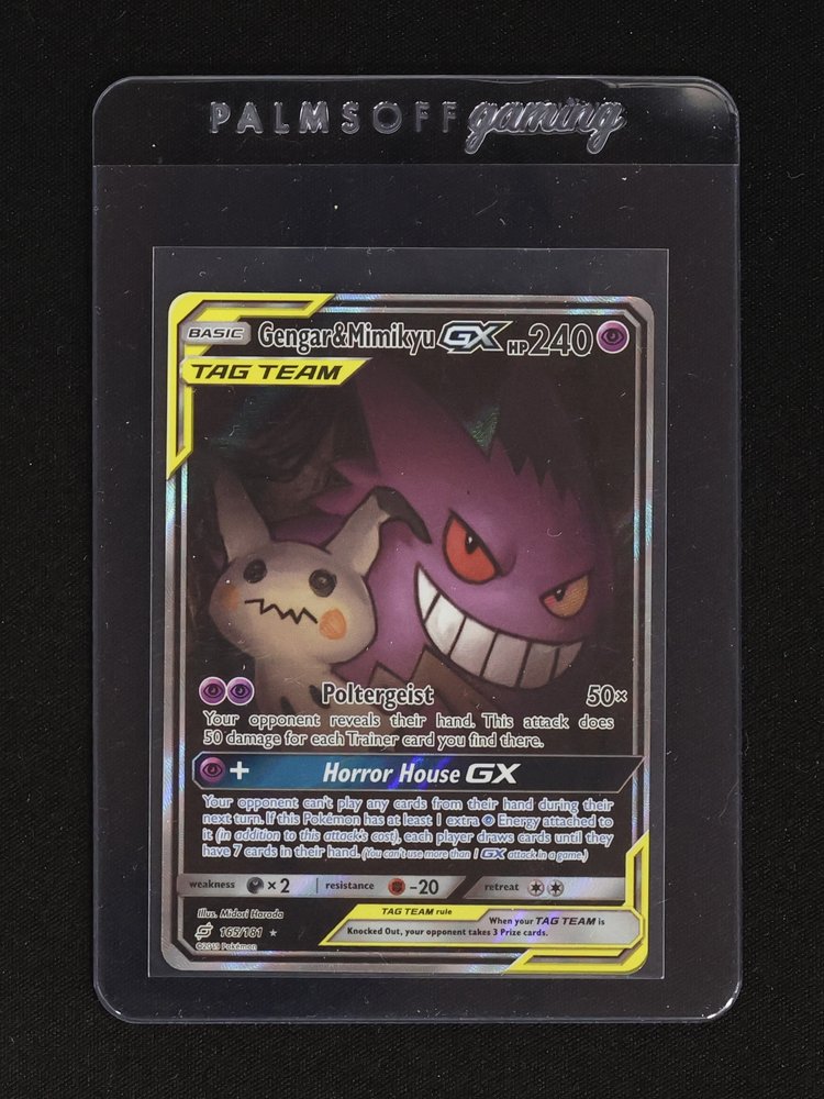2019 Pokémon Team Up #165 Gengar & Mimikyu GX — front