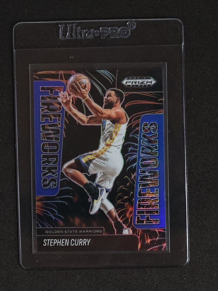2024-25 Panini Prizm Black #2 Stephen Curry Fireworks — front