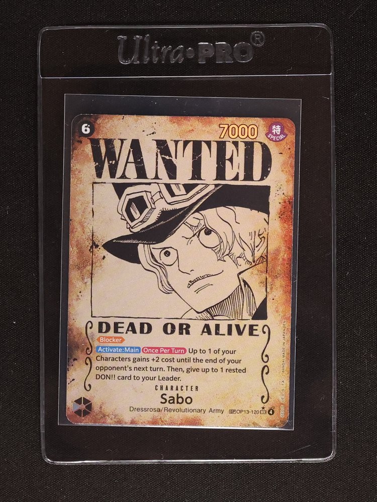 2025 One Piece OP13-120 Sabo Wanted Poster Carrying On His Will — front