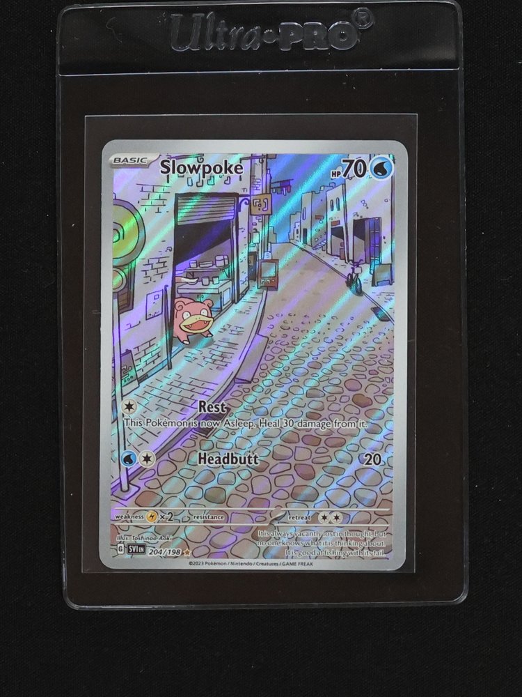 2023 Pokémon Scarlet & Violet #204 Slowpoke Illustration Rare Full Art Holo — front