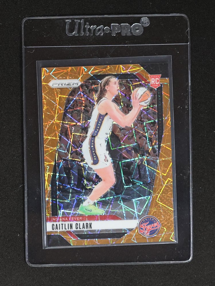 2024 Panini Prizm WNBA #22 Caitlin Clark Orange Velocity Rookie Card — front