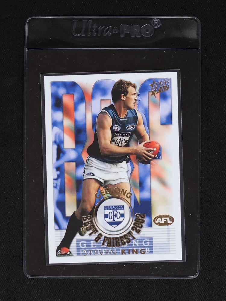 2002 Select X-Force Steven King Geelong Cats Best & Fairest — front