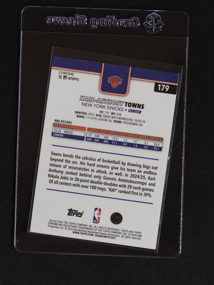 2025-26 Topps Chrome #179 Karl-Anthony Towns — front