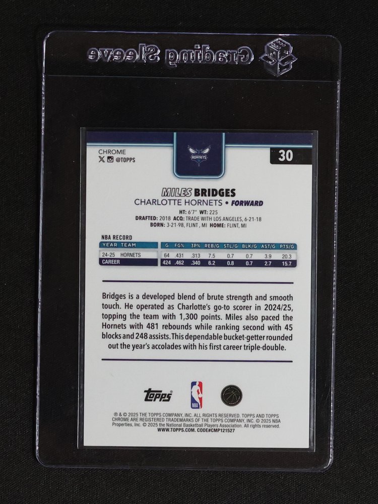 2025 Topps Chrome #30 Miles Bridges — front