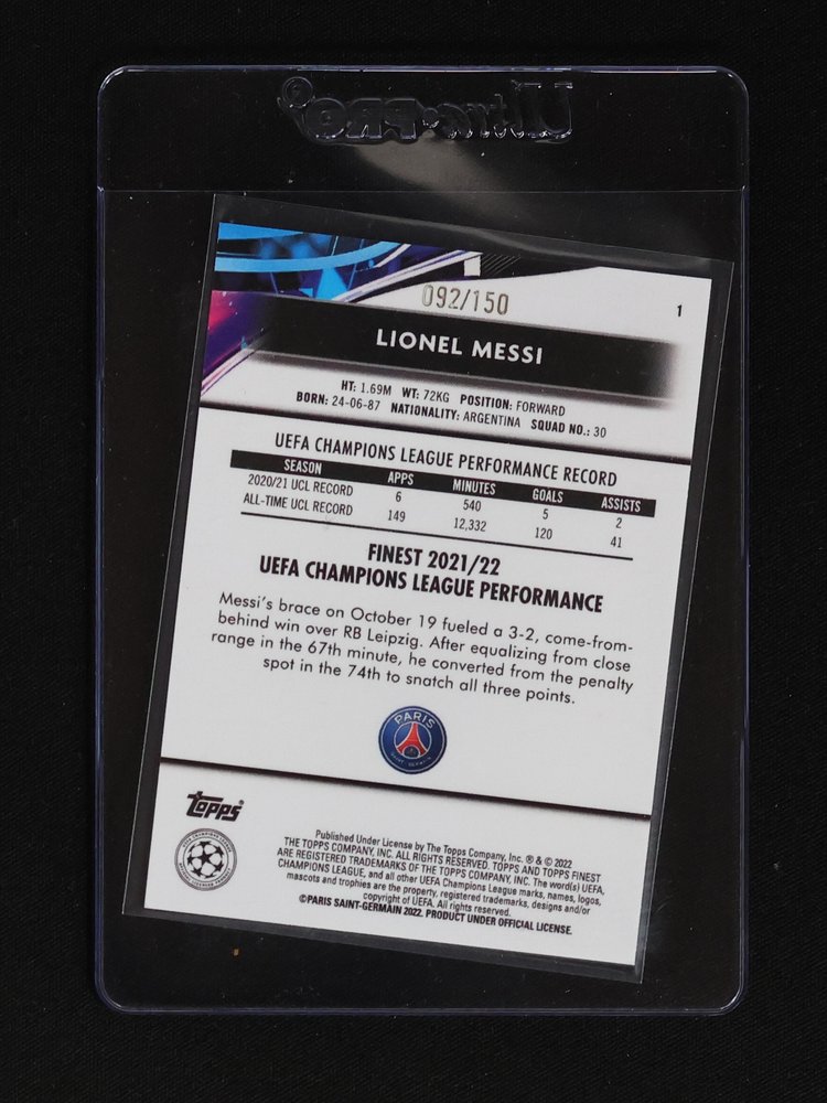 2021-22 Topps Now UEFA Champions League #1 Lionel Messi — front