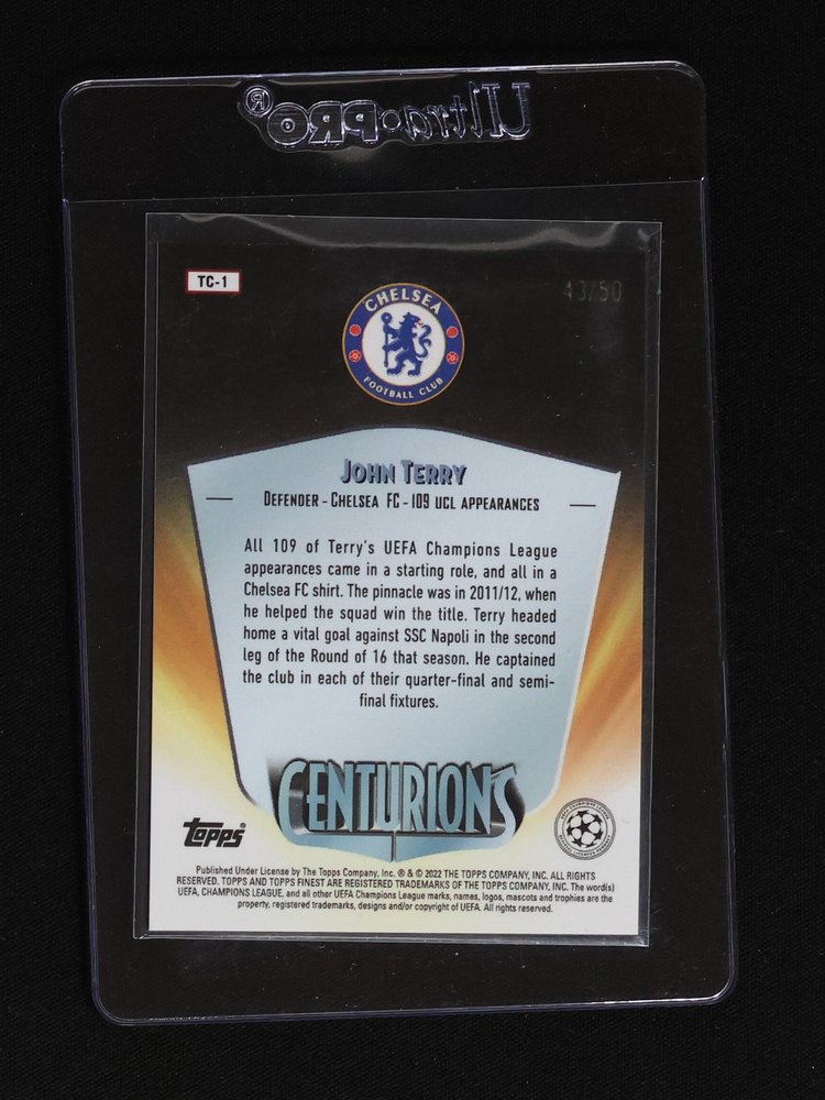 2022 Topps Finest Centurions TC-1 John Terry — front