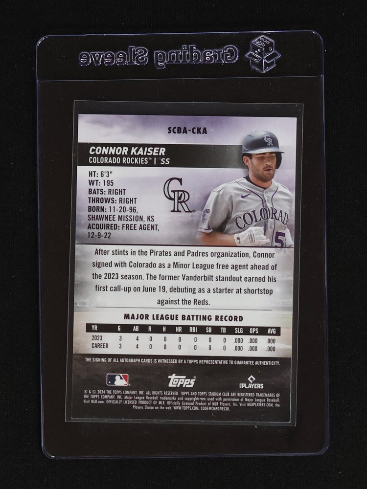 2024 Topps Stadium Club Autograph #SCBA-CKA Connor Kaiser — front