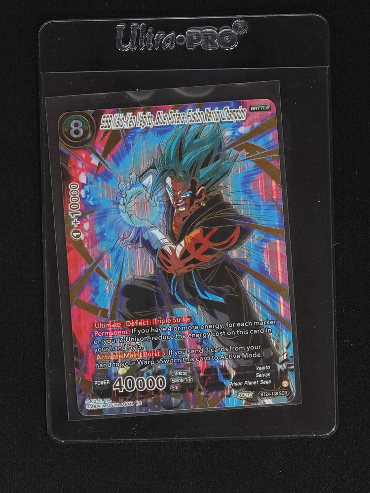 2024 Dragon Ball Super BT24-139 SSB Kaio-Ken Vegito, Blue Potara-Fusion Warrior Champion SCR — front