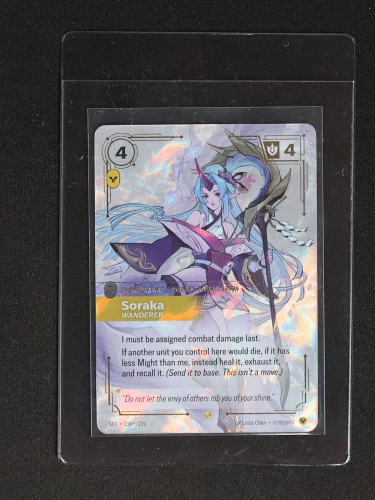 2025 Riot Games Spiritforged Riftbound #239 Soraka Wanderer — front
