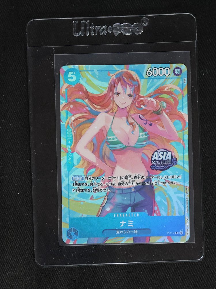 2025 One Piece Card Game P-112 Nami Asia Exclusive Promo — front