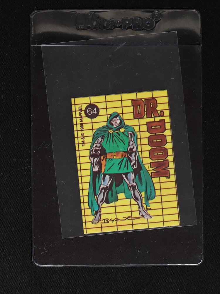 1986 Comic Images Marvel Universe Series 1 Sticker #64 Dr. Doom — front