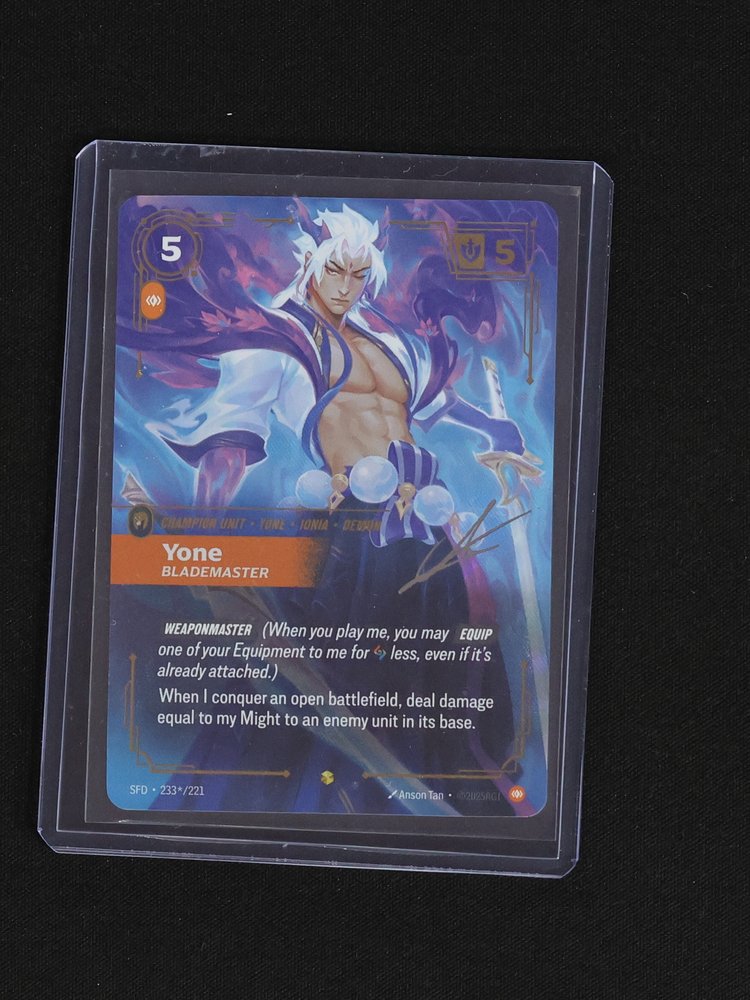 2025 Riftbound Spiritforged #233/221 Yone Blademaster — front