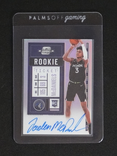 2020-21 Panini Contenders Optic #RC Jaden McDaniels Rookie Ticket Variation Auto — front