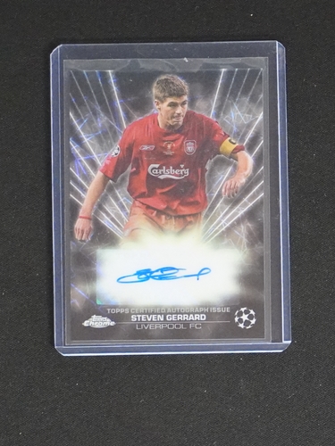 2023-24 Topps Chrome UEFA Club Competitions Black Lazer Autograph #BLA-GE Steven Gerrard — front