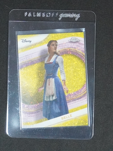 2025 Topps Chrome Disney Belle #129 Yellow Mini Diamond Refractor — front