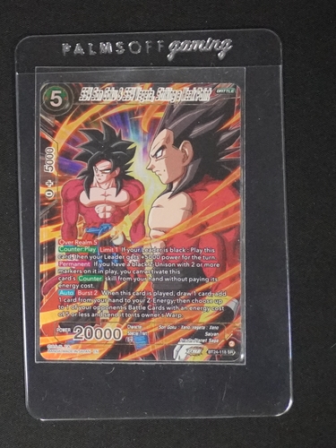 2022 Dragon Ball Super Card Game BT18-118 SS4 Son Goku & SS4 Vegeta, Striking a Weak Point — front
