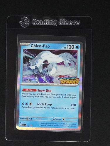 2024 Pokemon Surging Sparks #152 Chien-Pao Prerelease Staff — front