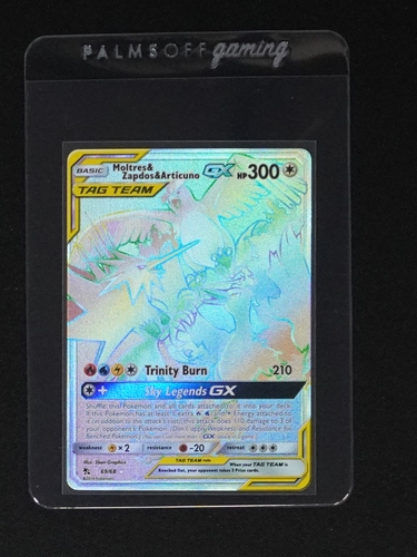 2019 Pokémon Sun & Moon Hidden Fates #69 Moltres & Zapdos & Articuno GX — front