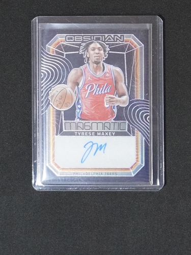 2023-24 Panini Obsidian Magmatic Signatures #MS-MAX Tyrese Maxey — front
