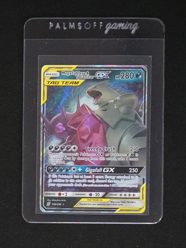 2019 Pokemon Sun & Moon Unified Minds #126 Mega Sableye & Tyranitar GX — front