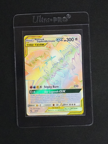 2019 Pokémon Hidden Fates #69 Moltres & Zapdos & Articuno GX — front
