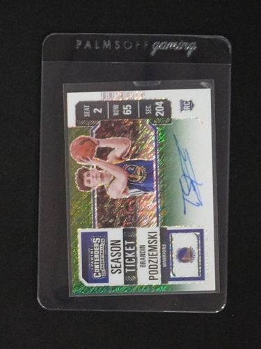 2023-24 Panini Contenders #122 Brandin Podziemski Rookie Ticket Variation Auto — front