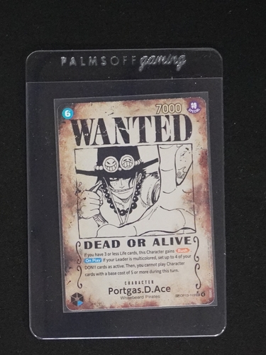 2025 One Piece OP13-119 Portgas D. Ace Wanted Poster — front