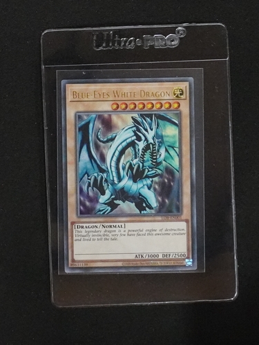 1996 Yu-Gi-Oh! #LOB-001 Blue-Eyes White Dragon — front