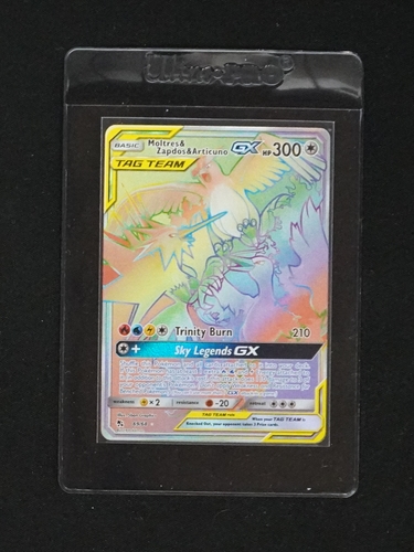 2019 Pokémon Hidden Fates #69 Moltres & Zapdos & Articuno GX — front