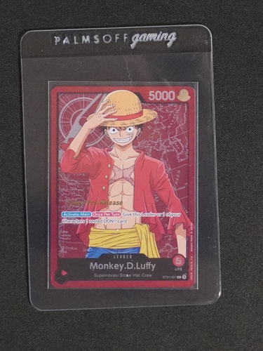 2022 One Piece TCG ST01-001 Monkey D. Luffy Super Pre-Release — front