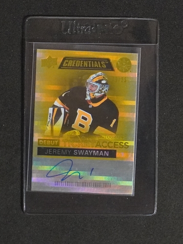2021-22 Upper Deck Credentials Debut Ticket Access Jeremy Swayman — front