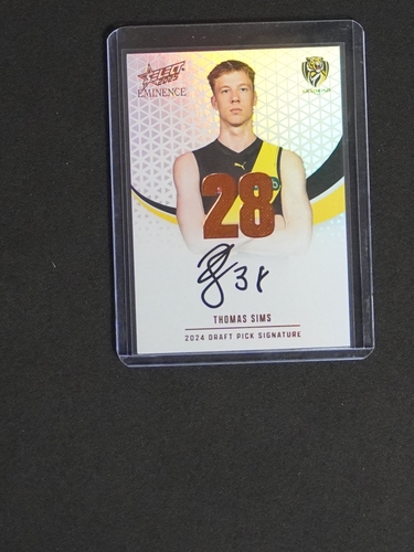 2025 AFL Select Eminence Draft Pick Signature Gold #DPSG28 Thomas Sims — front