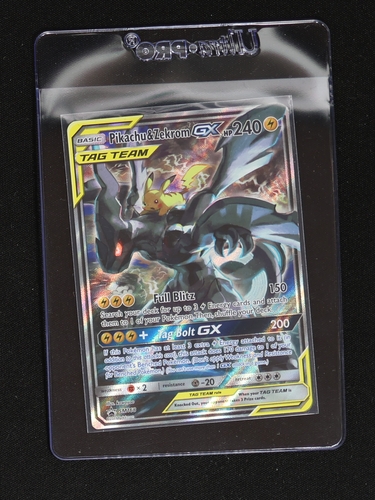 2019 Pokémon SM Black Star Promo #SM168 Pikachu & Zekrom GX — front