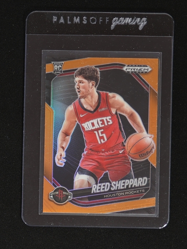 2024-25 Panini Prizm Black #145 Reed Sheppard Rookie Houston Rockets — front