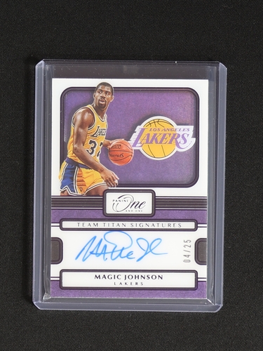 2022-23 Panini One and One Team Titan Signatures #TTS-MJO Magic Johnson — front