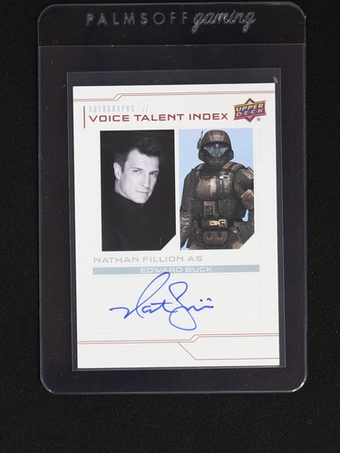 2023 Upper Deck Halo Legacy Collection #VT-NF Nathan Fillion Edward Buck Voice Talent Index Autograph — front
