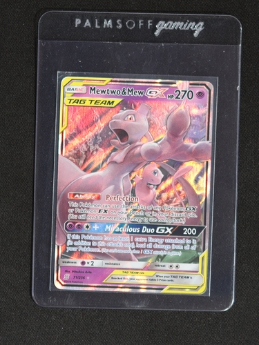 2019 Pokémon Unified Minds #71 Mewtwo & Mew GX — front