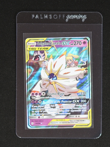 2019 Pokémon SM Cosmic Eclipse #75 Solgaleo & Lunala GX — front