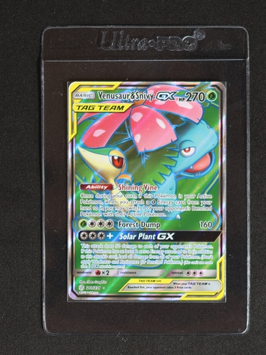 2019 Pokémon Sun & Moon Cosmic Eclipse #210 Venusaur & Snivy GX — front